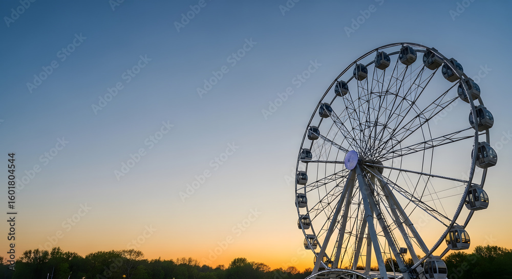 Fototapeta premium ferris wheel at sunset