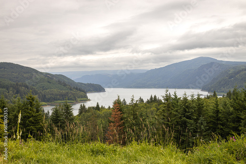 Riffe Lake with a Moody Sky in Washington State