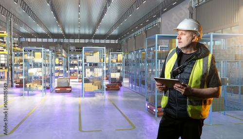 Warehouse worker in safety ...