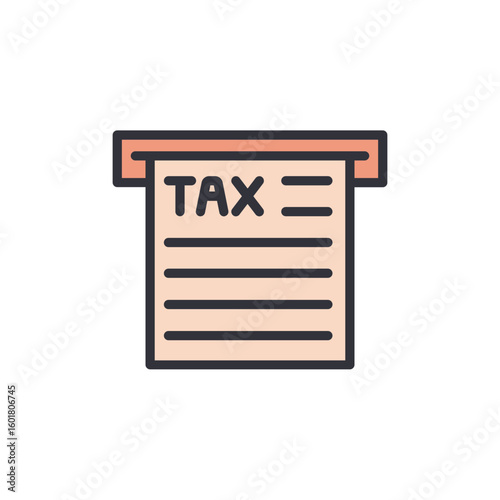 Tax Document Illustration With Filing Notification On Transparent Canvas