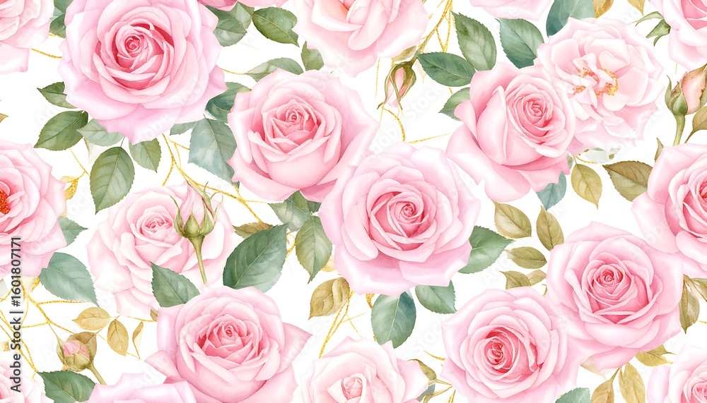 Floral rose pattern on white Floral rose pattern on white