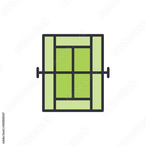 Isometric Representation Of A Tennis Court On A Transparent Backdrop