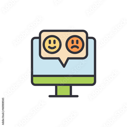 Wallpaper Mural Online Feedback Emoticons On Computer Display With Transparent Background Torontodigital.ca