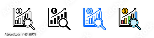 Analysis Icon Set Multiple Style Collection