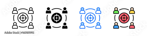 Target Audience Icon Set Multiple Style Collection