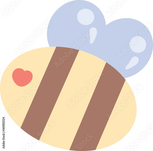 Heart-Eyed Bee Clip Art on Transparent Background