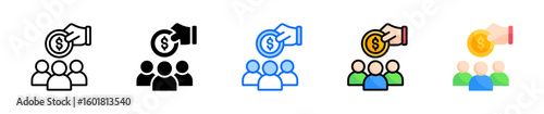 Donation Icon Set Multiple Style Collection