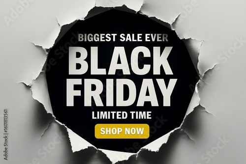 Biggest sale ever on black friday limited time shop now torn paper effect
