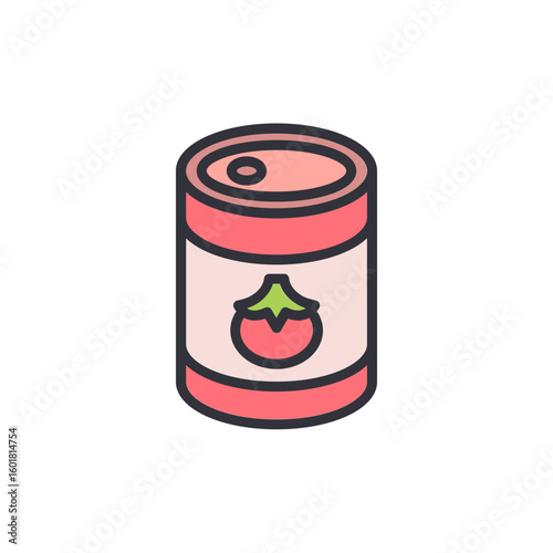 Vector Graphic Showing A Canned Tomato Product On Transparent Backdrop