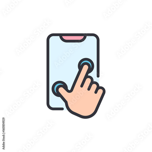 Interactive Mobile Interface Hand Gestures Touch Screen Operation