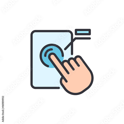 Hand Interacting With Technology Interface Using Fingerprint Authentication