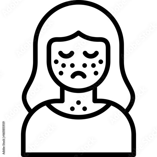 lupus icon illustration design with outline