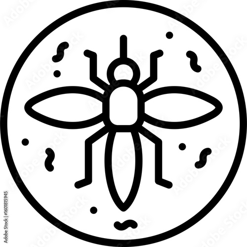 malaria icon illustration design with outline