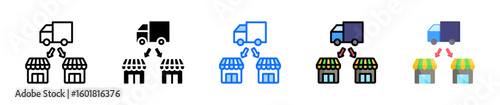 Distribution Icon Set Multiple Style Collection