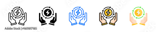 Energy Efficiency Icon Set Multiple Style Collection
