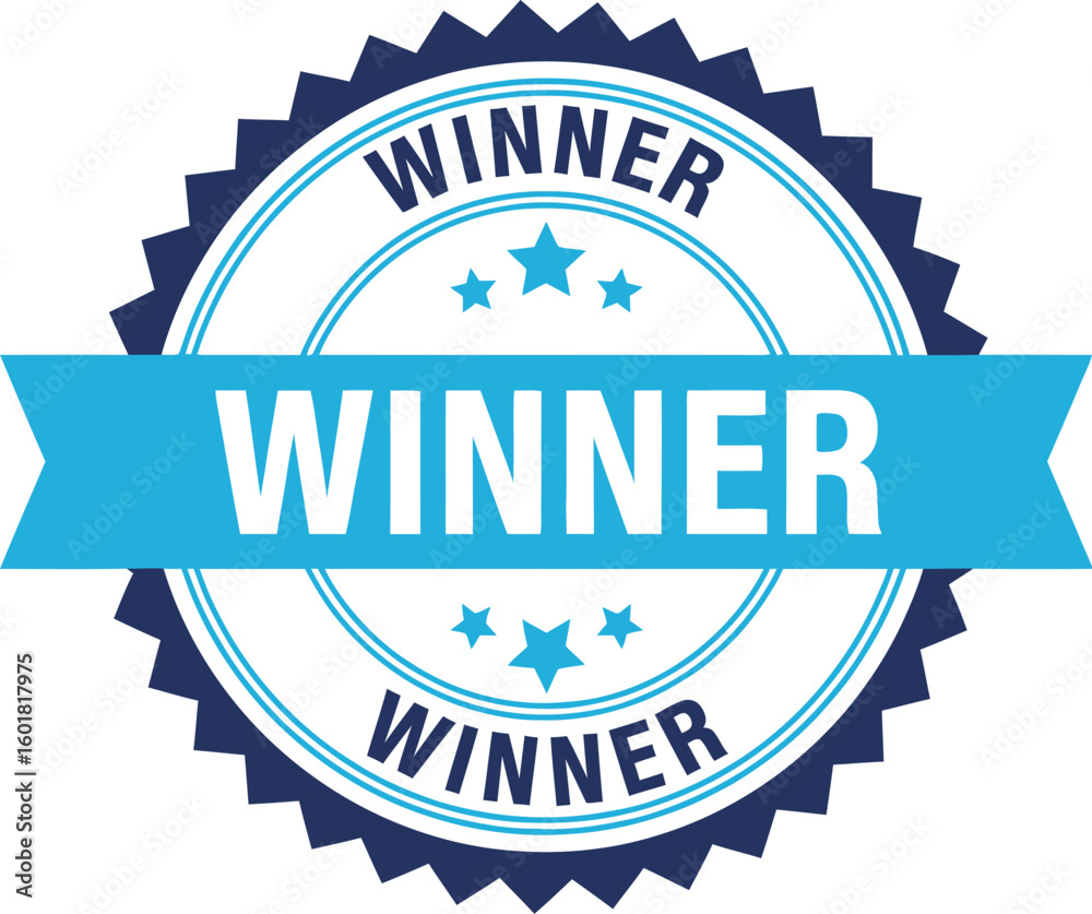 Fototapeta premium Award ribbon with the word Winner prominently displayed, signifying achievement and victory.