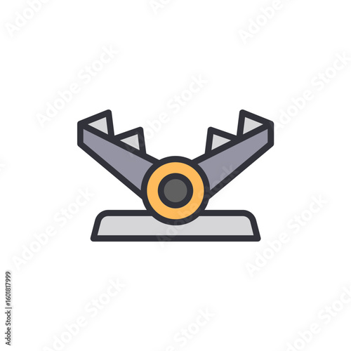 Stylized Animal Trap With Jaws Clamped Open On Transparent Image