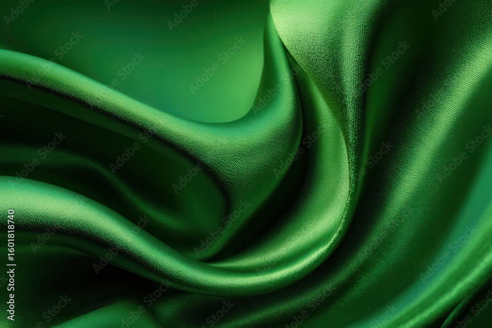 Obraz premium Elegant smooth green silk or satin can serve as an abstract luxury background