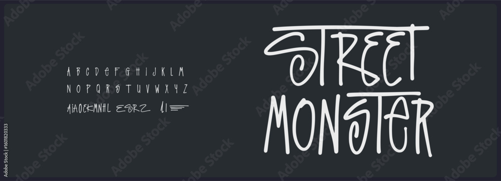 Obraz premium Hand Drawn Urban Style Font Alphabet Vector