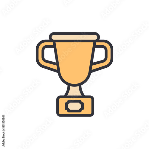 Golden Trophy Award Isolated Symbolizing Victory And Accomplishment