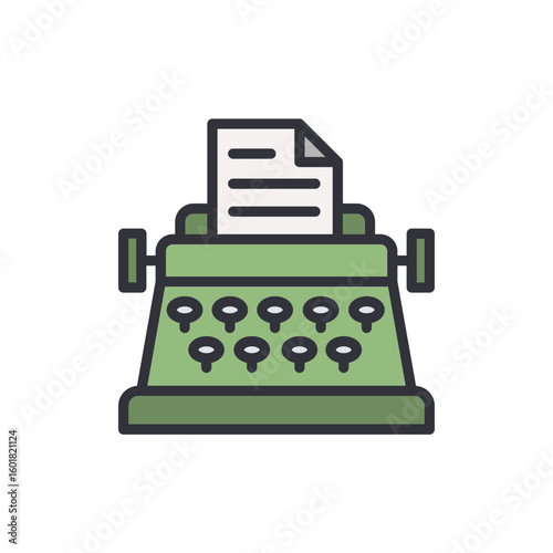 Vintage Typewriter Illustration Symbolizing Creative Writing Process