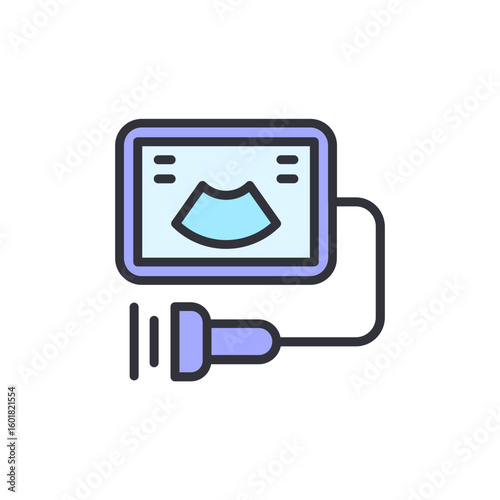 Creative Ultrasound Device Illustrative Graphic For Medical Usage And Diagnostic Imaging