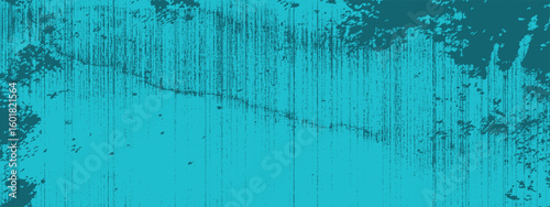 Grungy Halloween teal color background. Creepy spooky vector hand painted ink banner bg.
