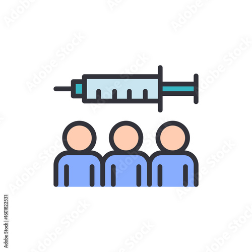 Conceptual Illustration Of Population Vaccination And Healthcare Initiative