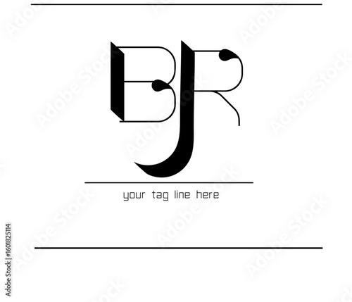 RB Calligraphic Emblem – Overlapped R and B Alphabet Monogram