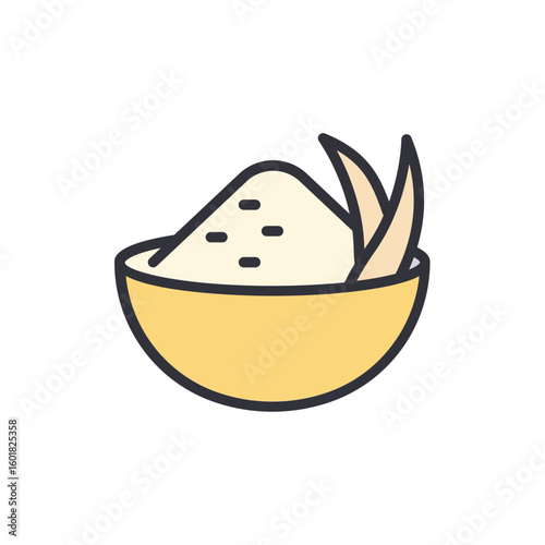 Delightful Illustration Of A Bowl Full Of Grains And Plant Stalks