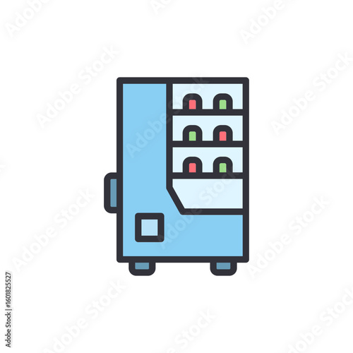 Isolated Vending Machine Icon On Transparent Layer Fresh Refreshments