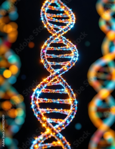 Colorful Twisted Ladder Structure Dark Background