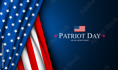 Never Forget Patriot Day September 11th background vector illustration