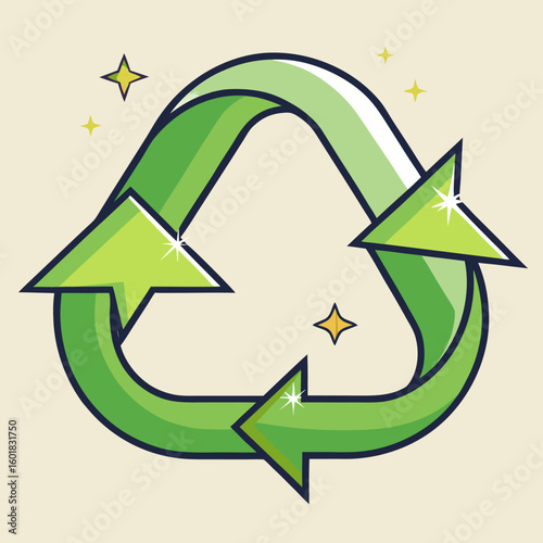 Infinite Recycling Icon – Glowing Eco Loop Symbol Design