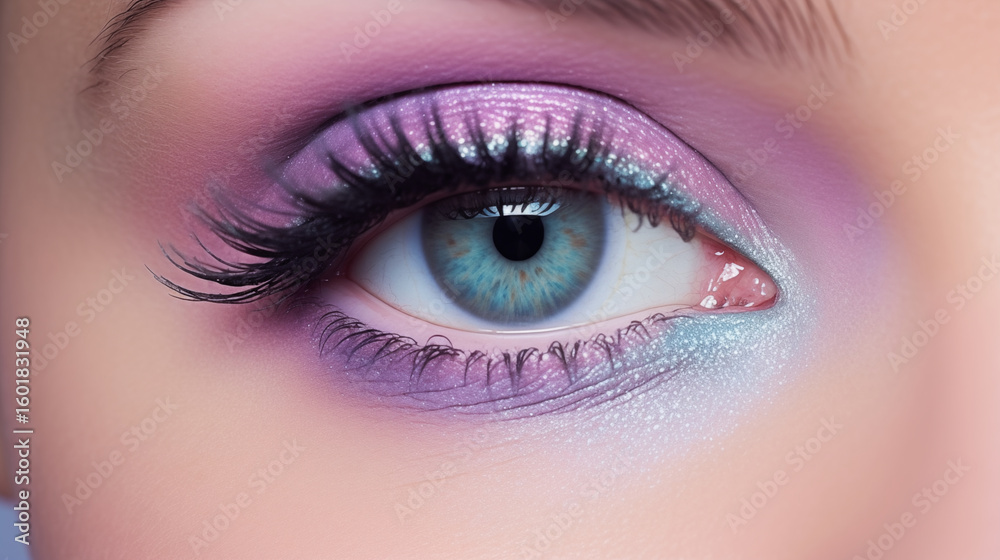 Obraz premium Hot, Stunning, pastel Blue Eye Shadow For 2025.