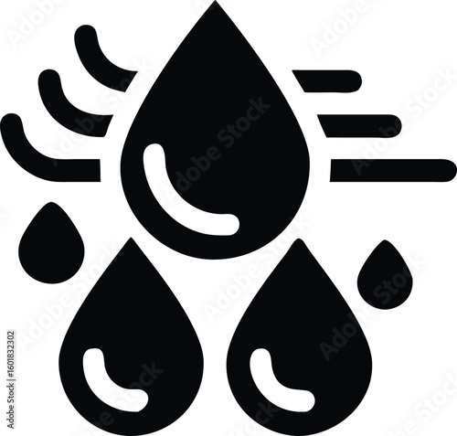 Water droplets evaporating icon