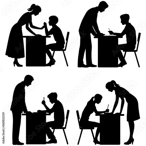 Silhouettes of students and instructors