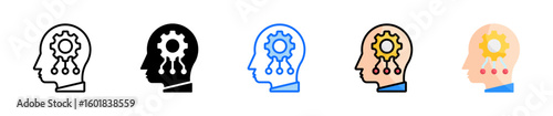 Machine Learning Icon Set Multiple Style Collection