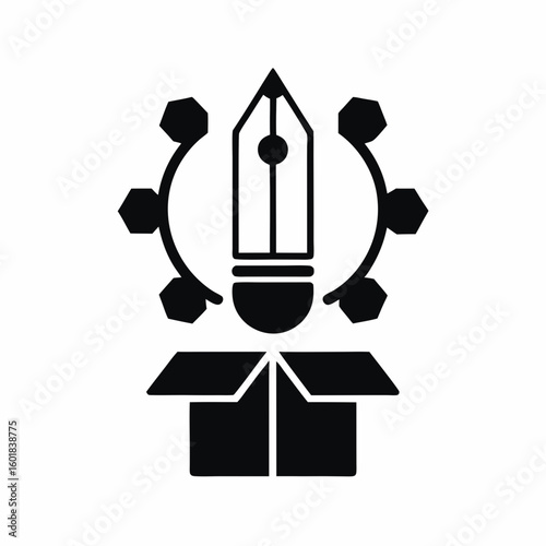 Product development vector silhouette illustration isolated on white background
