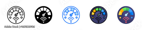 Smart Meter Icon Set Multiple Style Collection