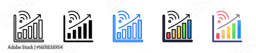 Iot Analytics Icon Set Multiple Style Collection