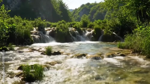 small waterfall in the forest
