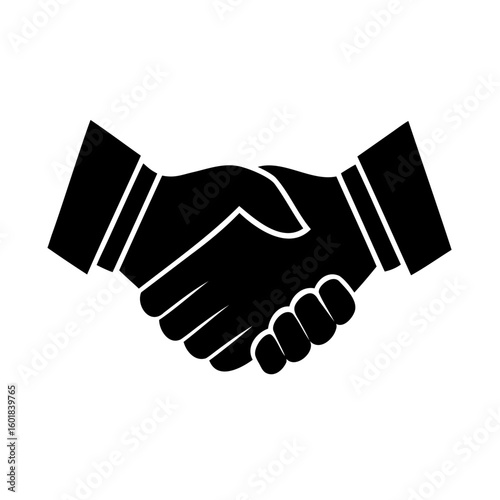 Silhouette two hands shaking against handshake agreement
