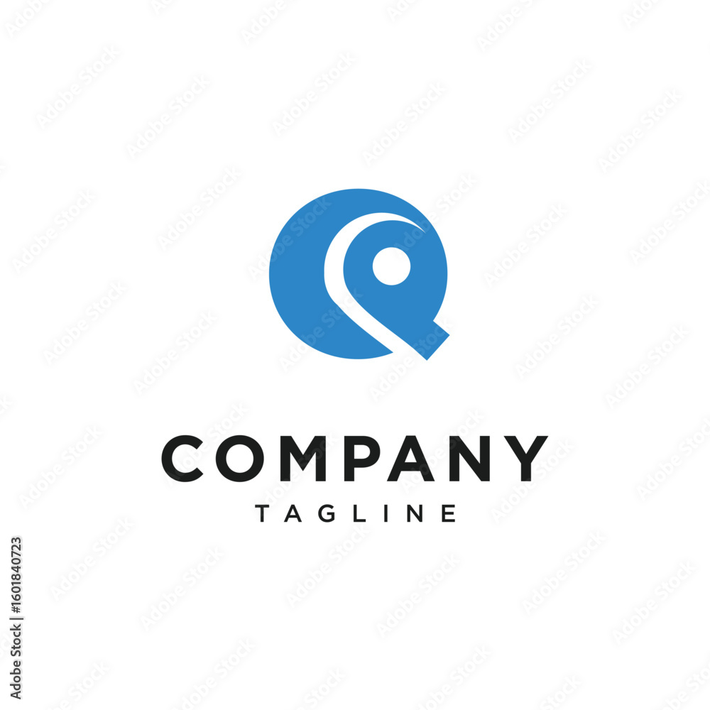Fototapeta premium Letter Q Location Logo Icon Vector