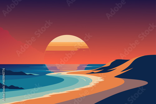 sunset on the beach