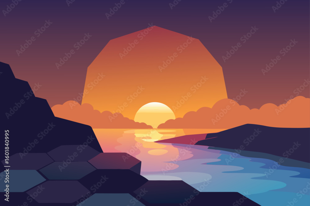 Fototapeta premium sunset over the ocean