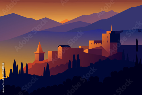 sunrise over the city