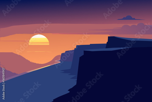 sunset over the mountains