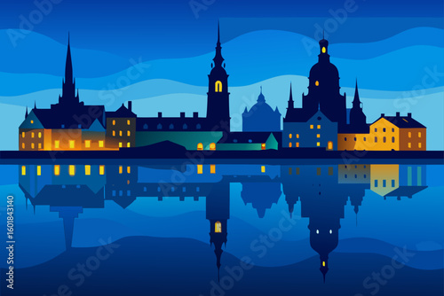 night view of prague
