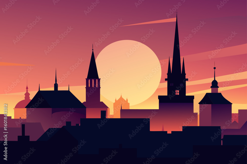 Fototapeta premium budapest skyline at sunset